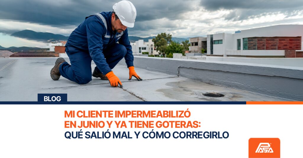 Mi cliente impermeabilizó en junio y ya tiene goteras: qué salió mal y cómo corregirlo