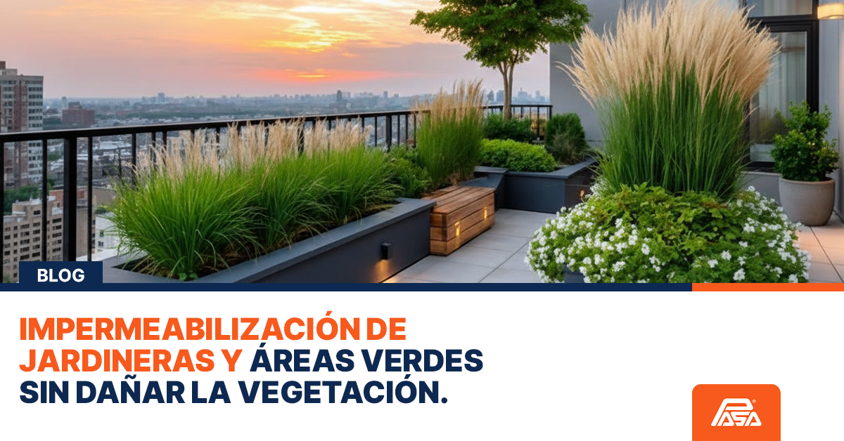 Impermeabilización de jardineras y áreas verdes sin dañar la vegetación